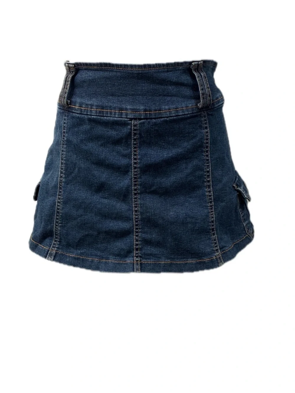 Refuge Denim Cargo Mini Skort in Dark Blue Wash Size Medium - Picture 2 of 6
